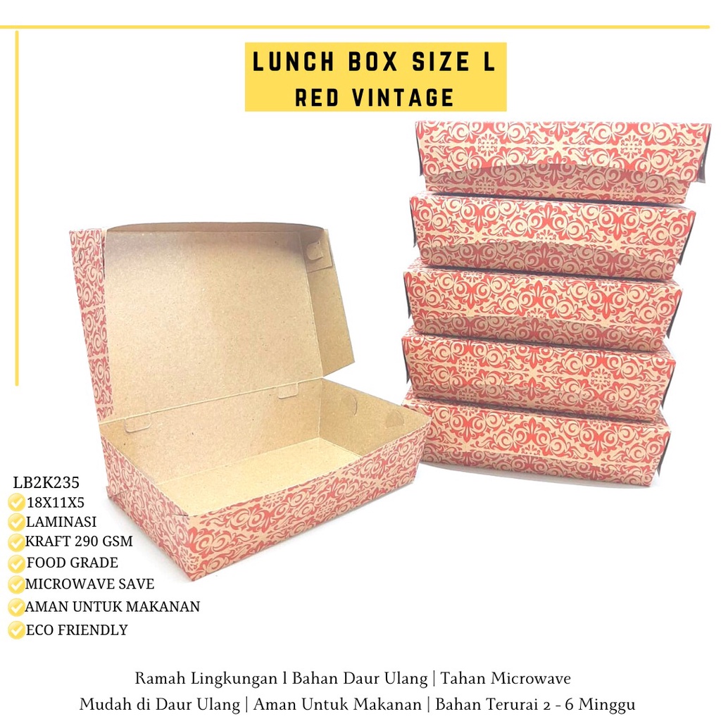 Paper Lunch Box Large Lunchbox Large (LB2K235-Laminasi)