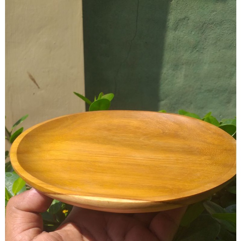 piring bulat/piring liuk 20cm.kayu jati