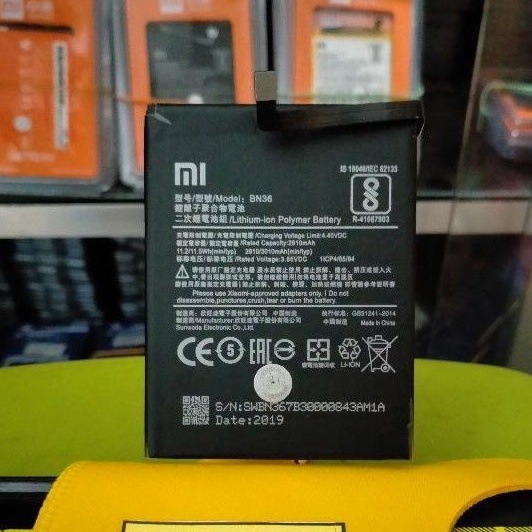 Batterai Xiaomi MI 6X / Mi A2 / BN 36 Original Baterai BN36