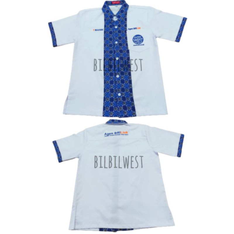 Seragam Kemeja Agen Brilink Putih Batik