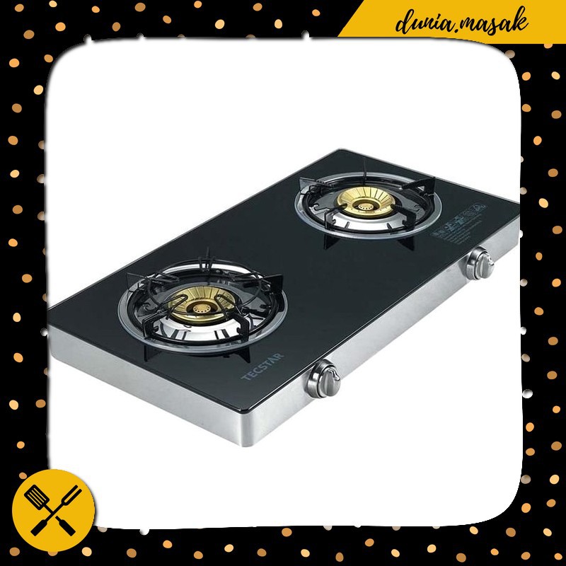 Kompor Gas Kaca 2 Tungku Tecstar Tg-998 Gsb Unik Murah Berkualitas