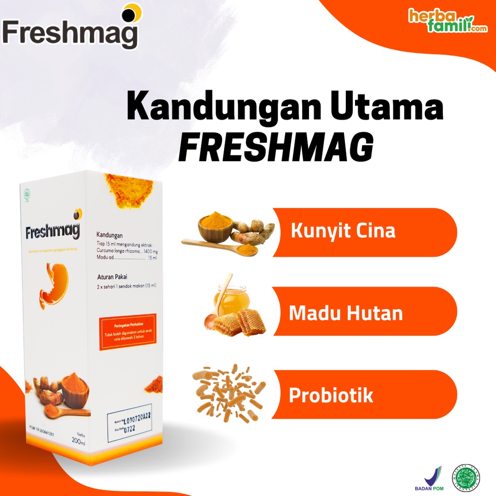 PAKET 3 BOTOL FRESHMAG | Madu Herbal Obat Lambung, Obat Maag, Gerd | FRESHMAG OBAT LAMBUNG ORIGINAL