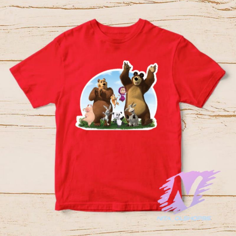 kaos Masha and the bear baju kaos anak marsa