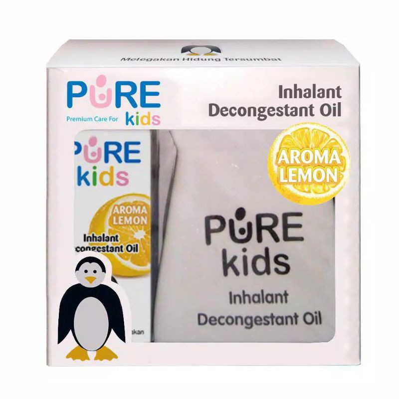 Paket 2pcs+ tungku Pure kids inhalant decongestant oil original dan wangi lemon geranium