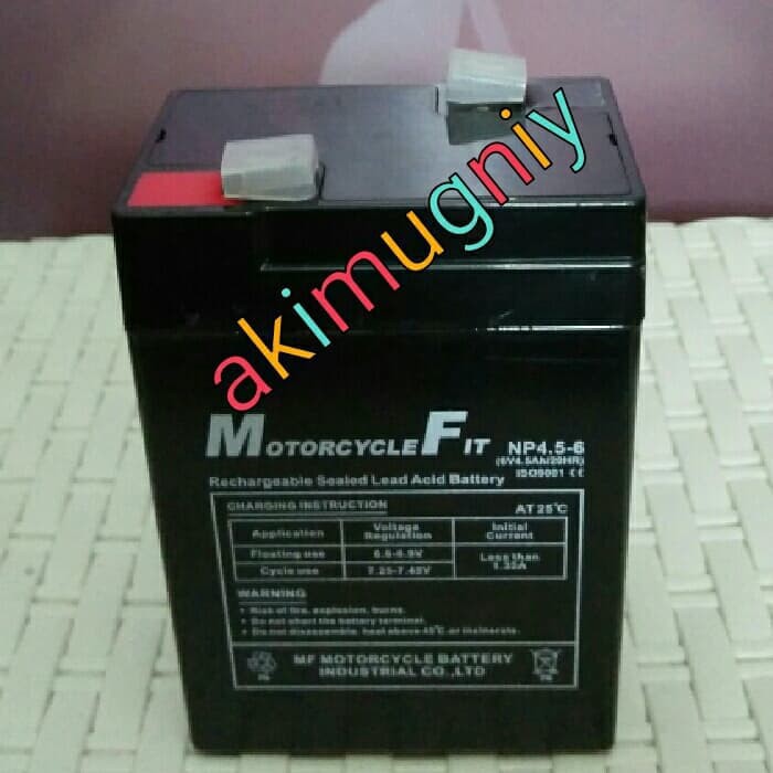 aki accu baterai kering vrla mf 6v 4.5ah / 4.5ah 6v mainan