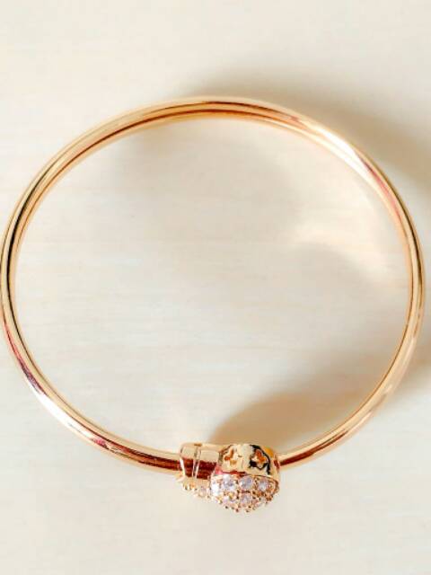 Gelang Wanita Bulat Twin Zirconia Gold Xuping