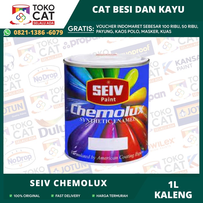 CAT KAYU / CAT BESI / CAT MINYAK SEIV CHEMOLUX WARNA PUTIH DOFF 1KG