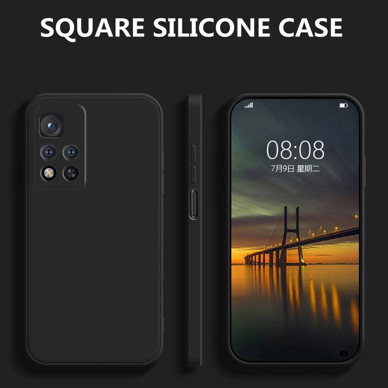 Soft Case Bahan Silikon Cair Bentuk Kotak Untuk Xiaomi Mi Poco F4 GT F3 F2 M3 M4 Pro Poco X3 GT NFC X4 Pro