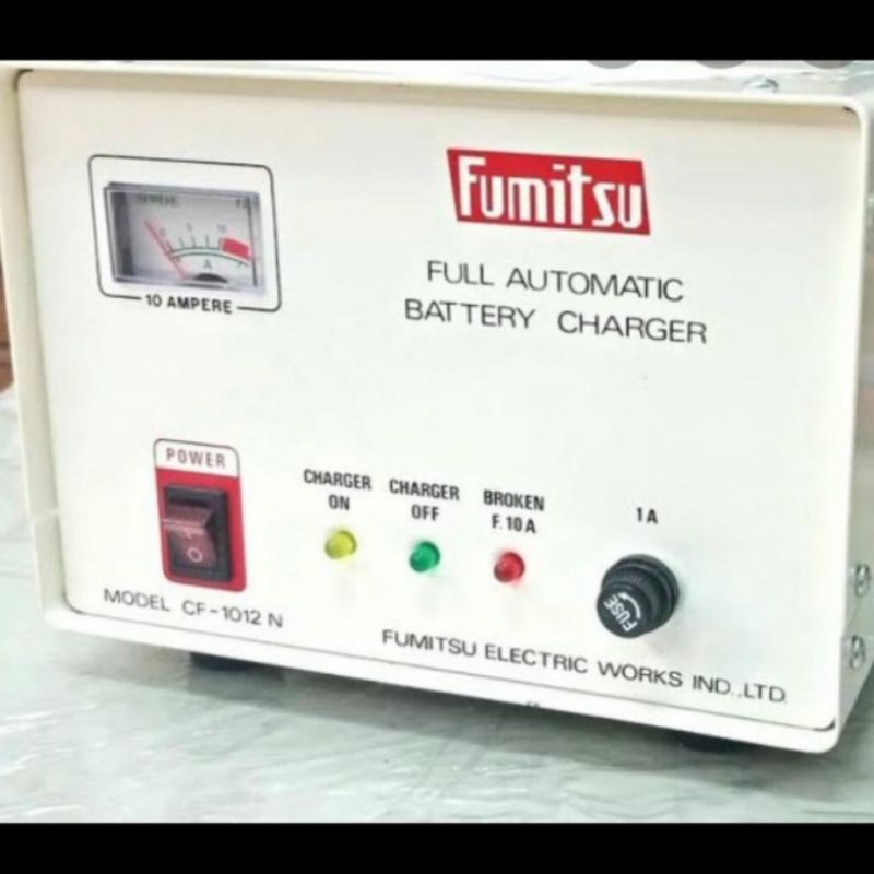 FUMITSU CF 1012 N FULL AUTOMATIC BATTERY CHARGER 12 VOLT 10 AMPERE MANTAP TERJAMIN