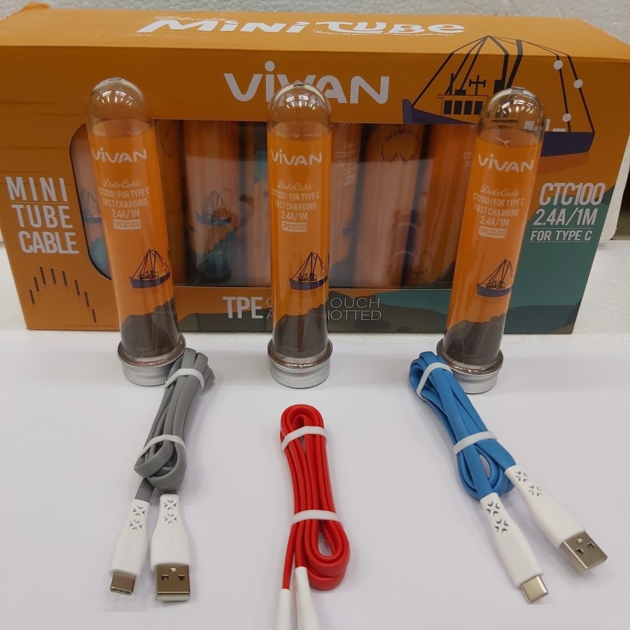 Cable Data vivan CTC -100 For Tipe C fast charging 2.4A/ 1M