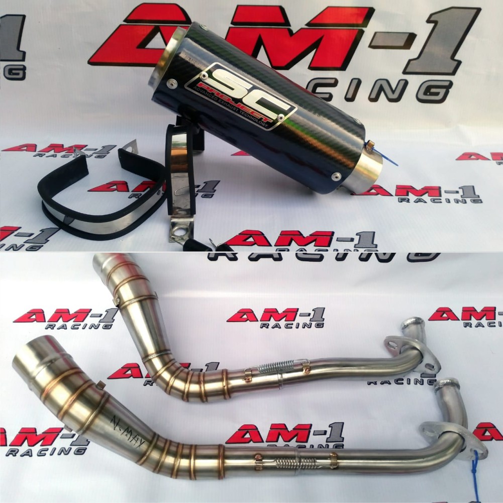 Knalpot Racing Sc Project Carbon Mio Sporty M3 Beat Fi Karbu Xride Vario 110
