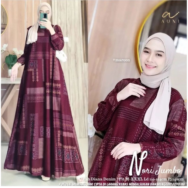 Nori Jumbo  - LD120+ Gamis Diana Denim Jumbo Bigsize Oversize Bumil / R.23 - 025-6521