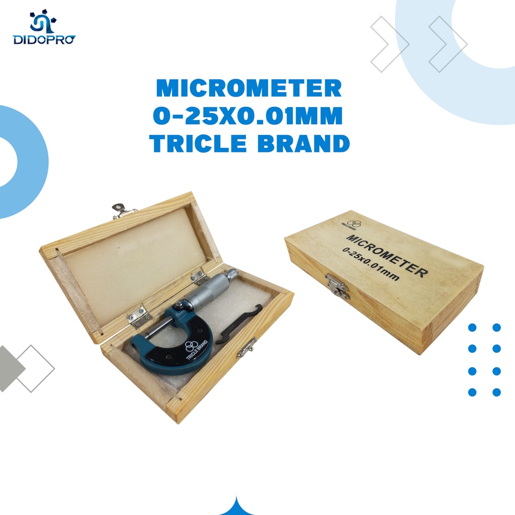 Micrometer Micro Mikro Meter Mikrometer - Tricle 0-25 x 0.01mm