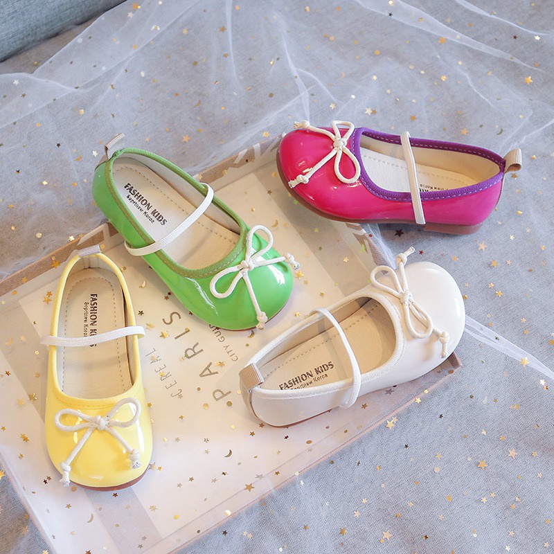 littlekiddoss SH2242 Sepatu Flatshoes Anak Perempuan Import Sepatu Flat Pita Anak Glossy Sepatu Pesta Anak 21-36