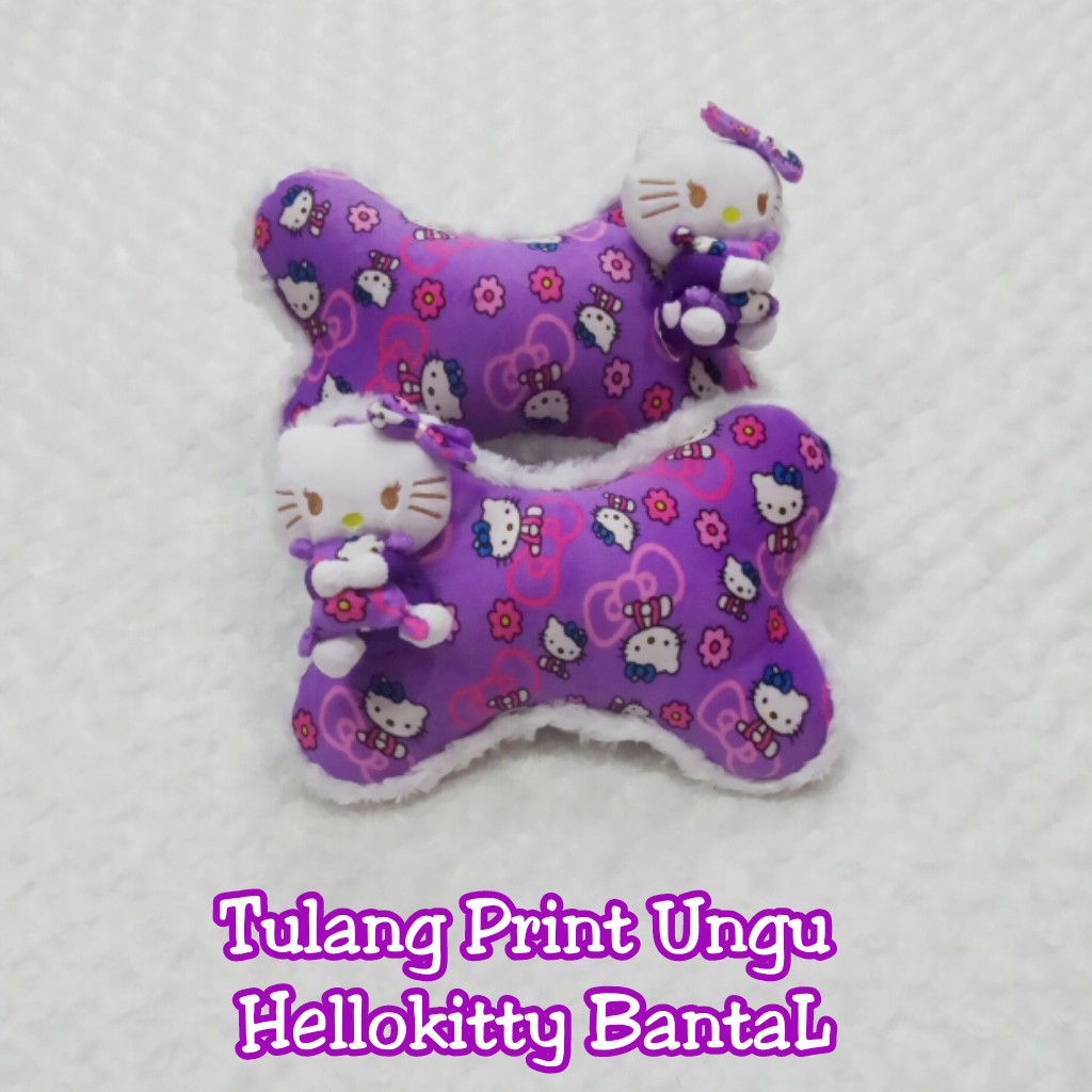 Bantal Mobil Tulang Print Ungu Hellokitty Bantal