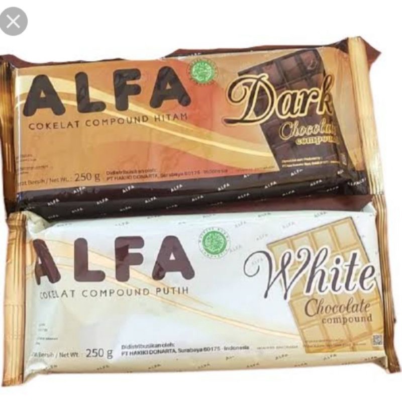 

Coklat Alfa coklat compound hitam/putih 250 gram