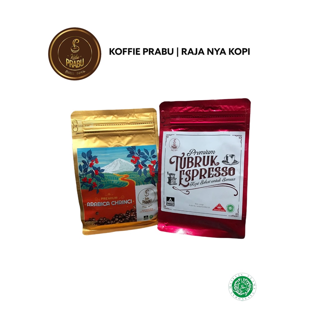 

{BARU DAN TERLAKU} KOFFIE PRABU Biji Roasting Arabika Kerinci dan Kopi bubuk asli 200 GR