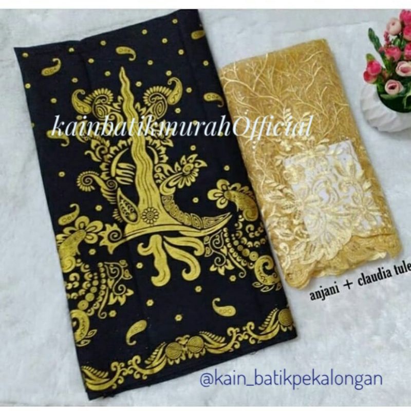 Kain Batik Prada Keris Emas Jarik Kebaya Kode 48 Couple Katun Printing Sogan Lawasan Seragam Bridesm