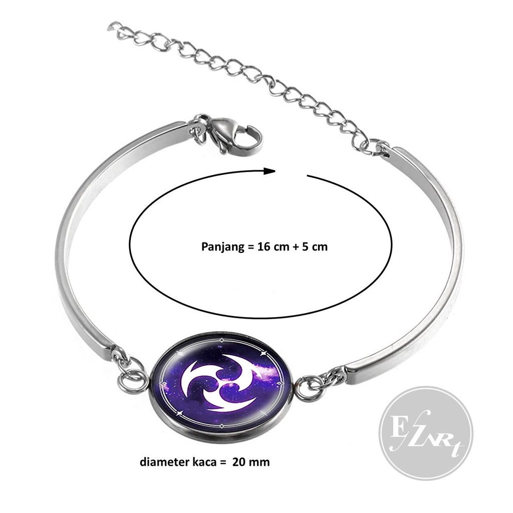 GELANG BANGLE GENSHIN IMPACT GAME 7 ELEMENT EYE OF GOD FIRE THUNDER WIND WATER ICE ROCK GRASS