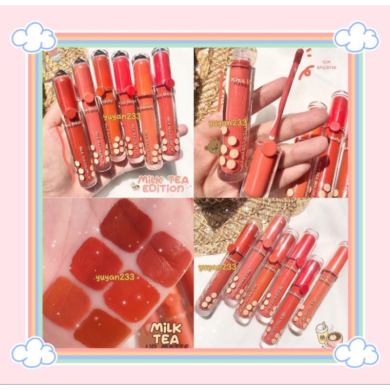 PROMO!!!LIP GLOSS MATTE MILK TEA KISS BEAUTY 70075