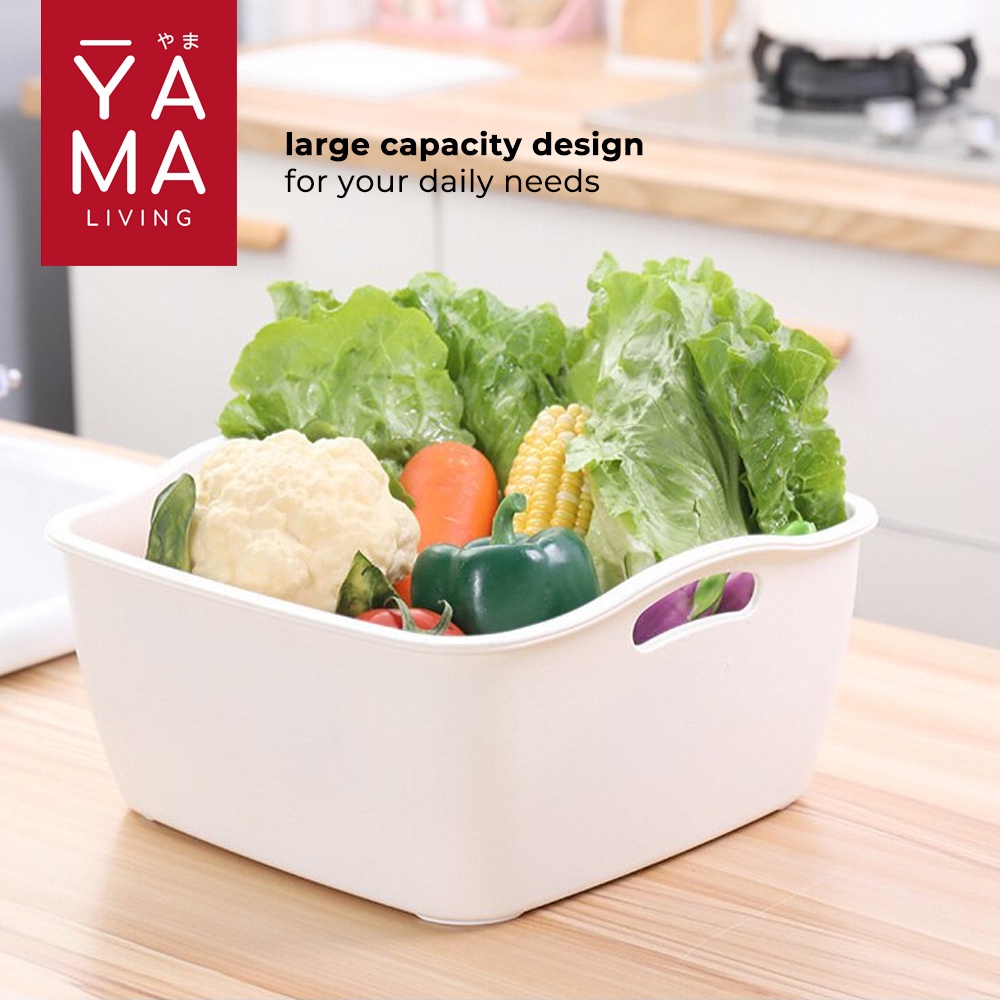 YAMA YASAI Double Drain Basket Wadah Baskom Saringan Peniris Keranjang Buah Sayur