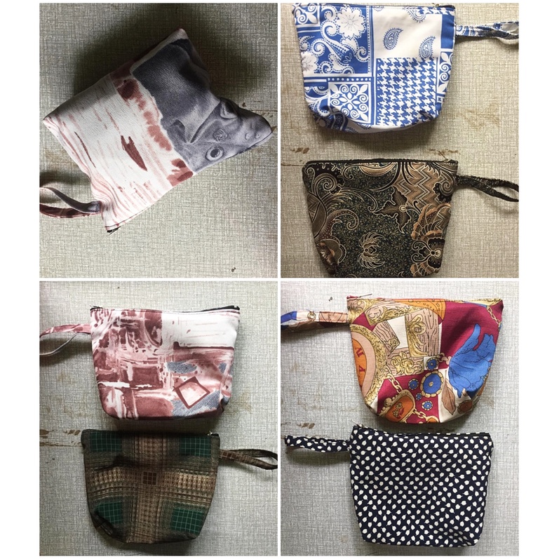 Tas Kosmetik Pouch Make up dan Hp Travel  Kain Katun/Kain Perca