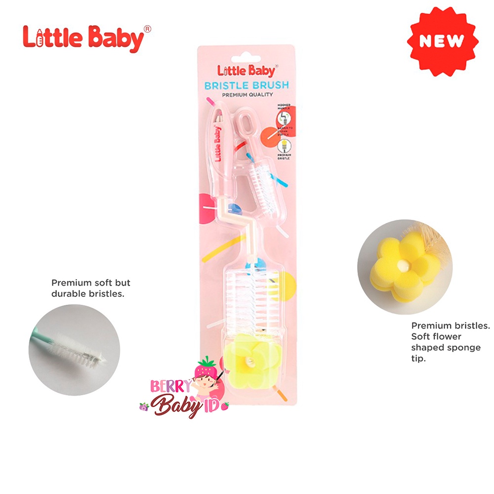 Little Baby Bristle Brush Sikat Botol Bayi Spons &amp; Bristel Berry Mart