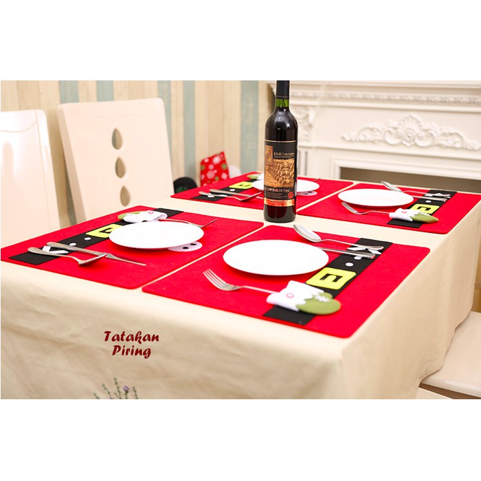 Christmas Placemat (Tatakan Piring Motif Natal)