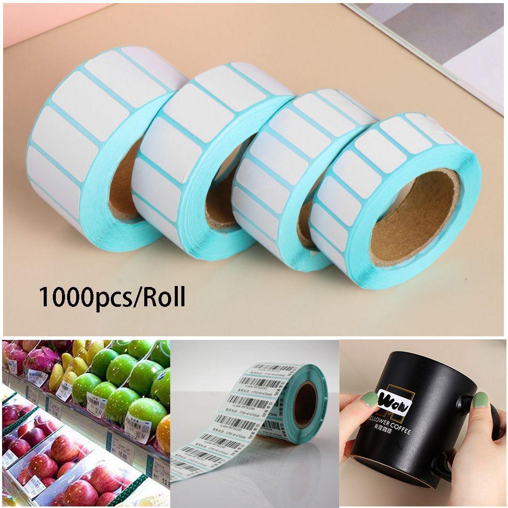 CHOOKYY 1000pcs /Roll Kartu Stiker Thermal Label Paket Perlengkapan Cetak Harga Supermarket