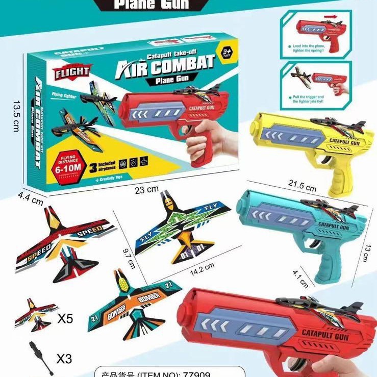 (COD) Mainan Tembakan Plane Launcher Air Battle Pistol Pesawat Terbang Anak