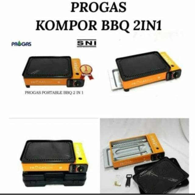 Progas . Kompor Barbeque , BBQ , Panggangan Portable , Barbeque Grill 2in1