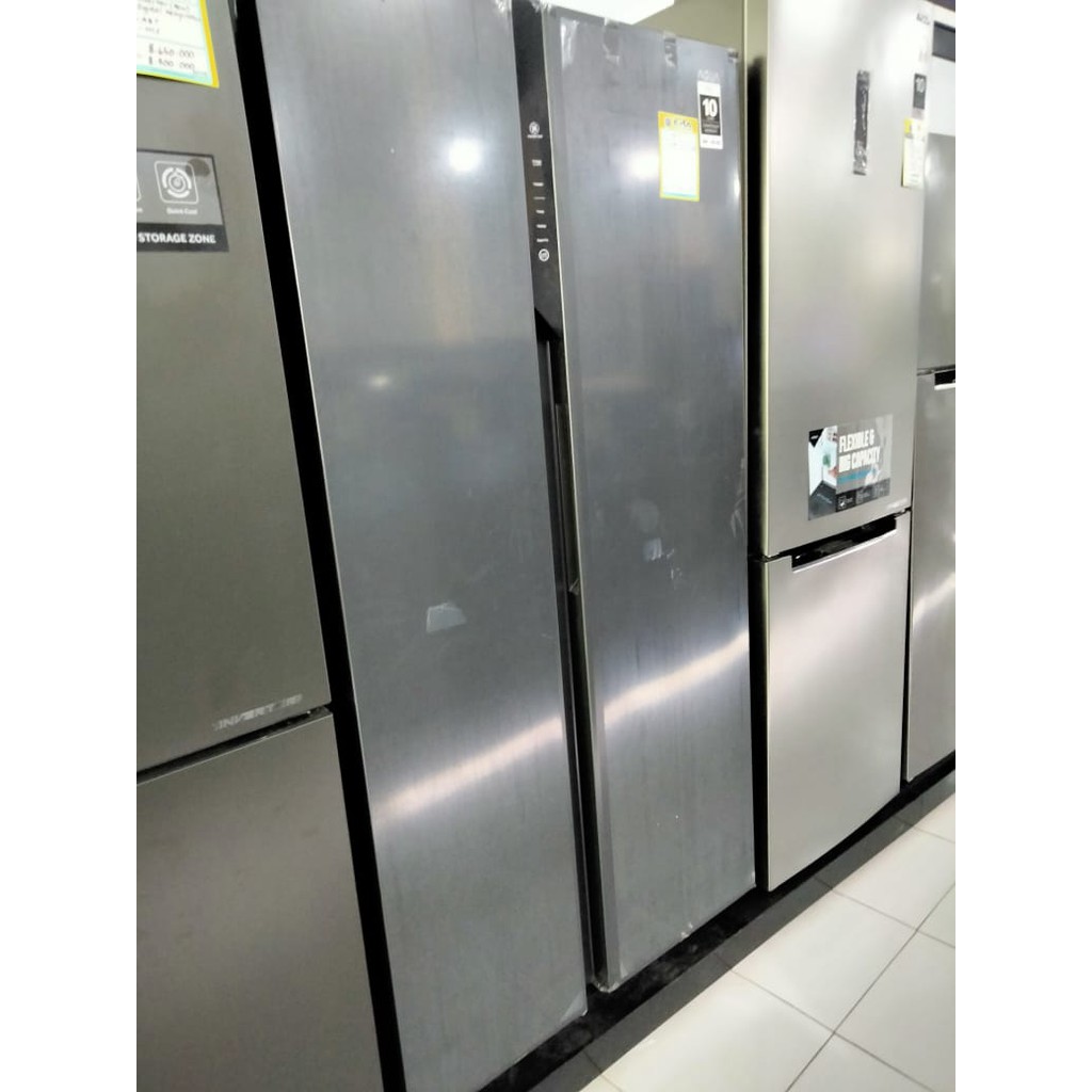 Kulkas Aqua SIDE BY SIDE MULTIDOOR AQR 605 IM (GB) 541 Liter Magelang Bergaransi Resmi