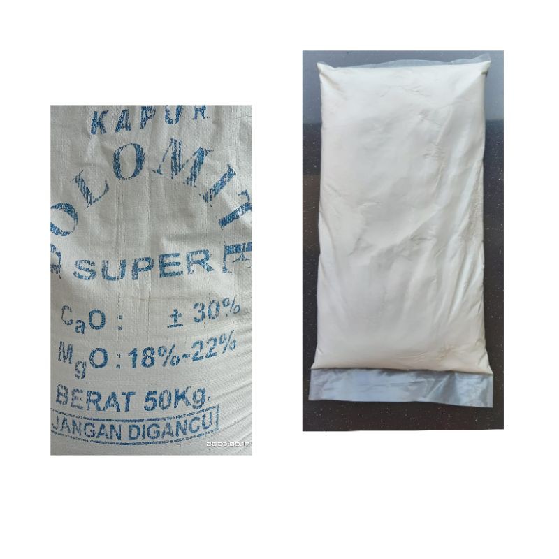 Kapur pertanian Dolomite|pupuk kapur dolomite repacking per 1 kg
