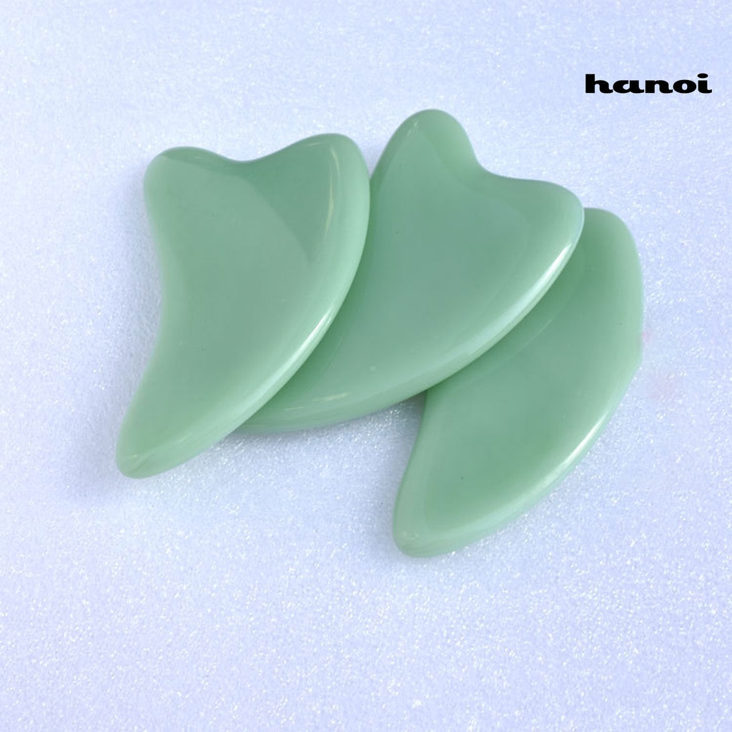 HQTM_Guasha Stone Heart-Shaped Prevent Wrinkle Green Relax Muscle Guasha Scraper Stone for Unisex