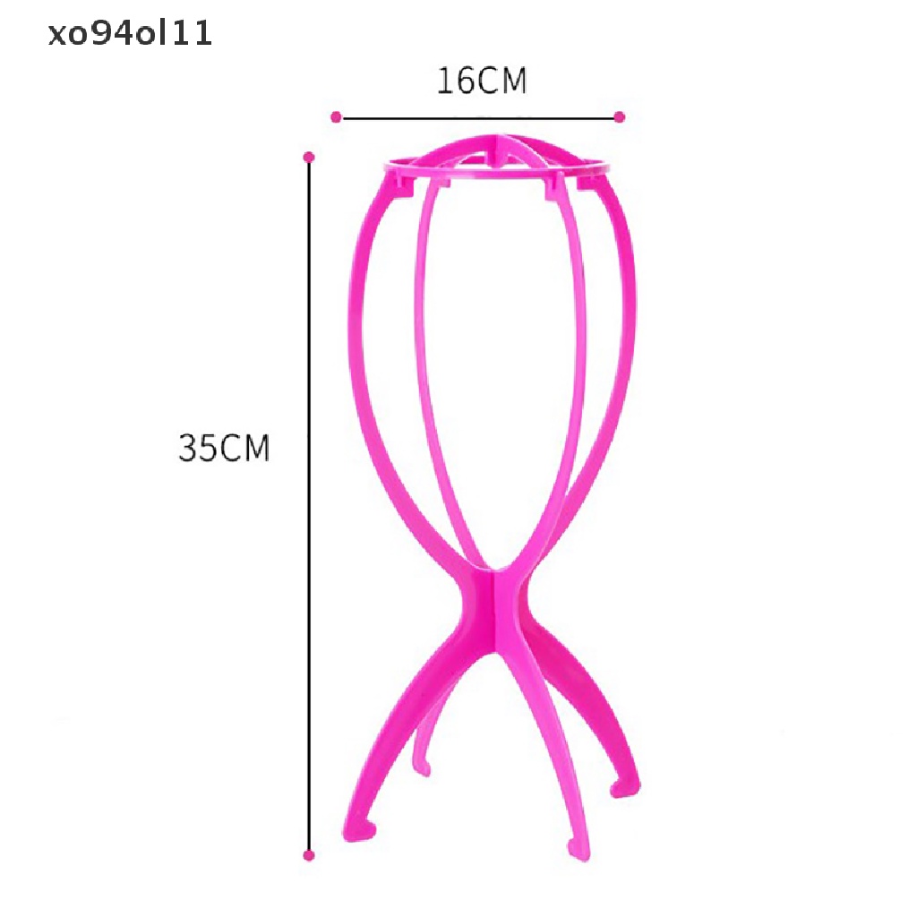 Xo Stand Holderdudukan Wigrambut Palsu Model Lipat Bahan Plastik Warna Warni 16X35cm Portabel OL