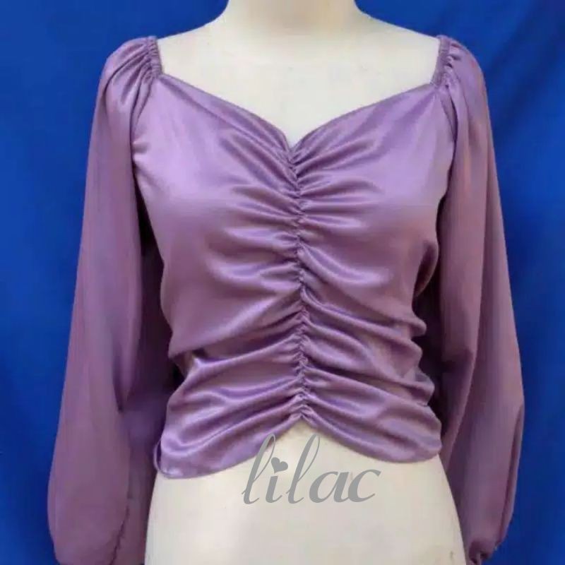 BAJU SABRINA BAJU ATAS WANITA  BLOUSE SABRINA ALEXANDRA VELVET-5