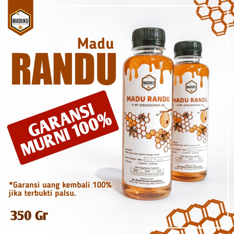 

Madu Randu Murni 350gr Maduku Asli 100% Nektar Randu