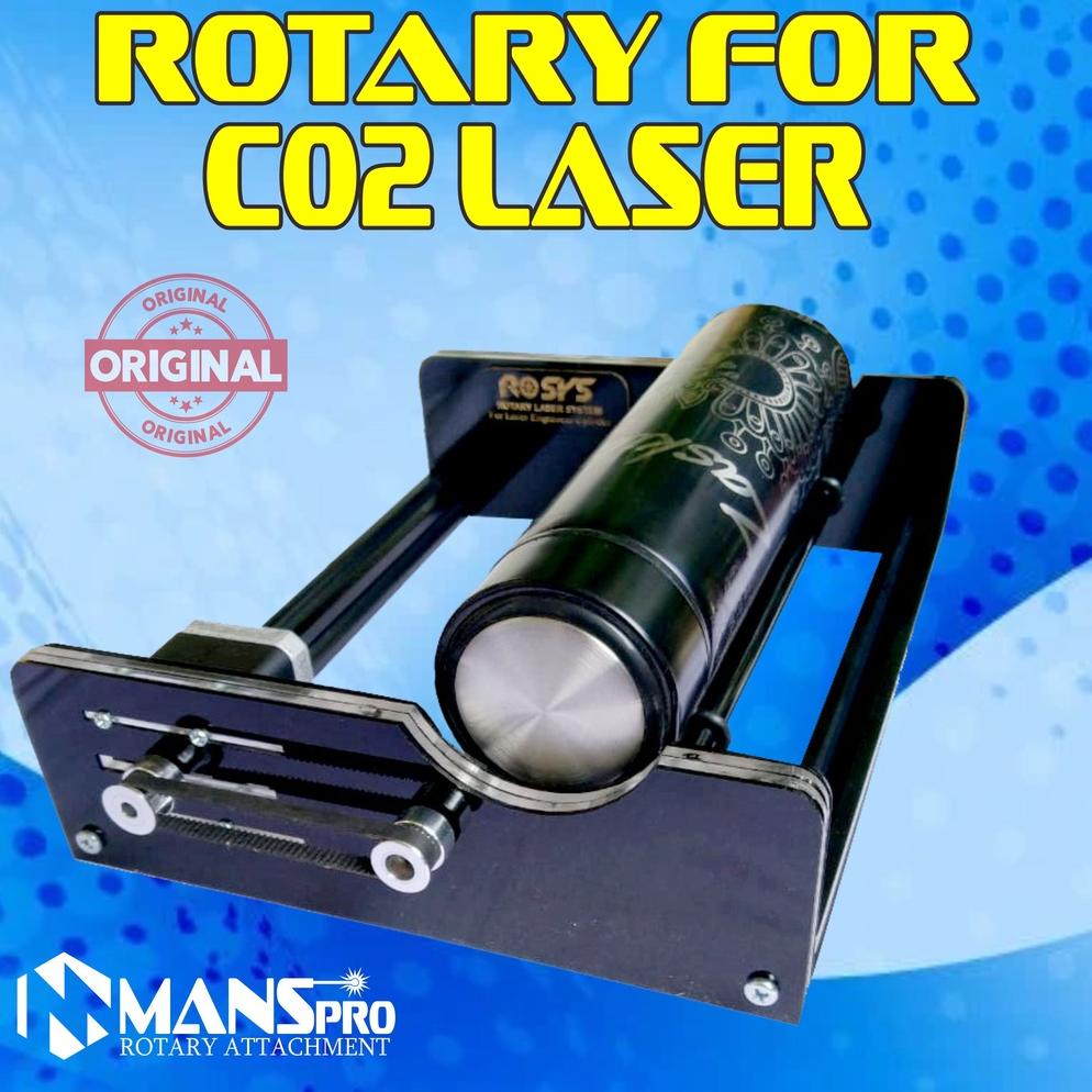 [KODE Z4799] (MansPro) Rotary Axis Mesin Laser/Alat bantu Untuk Mesin Laser marking &amp; Laser cutting co2 /Alat Bantu Grafir Tumbler 360/Grafir Cilinder tolls