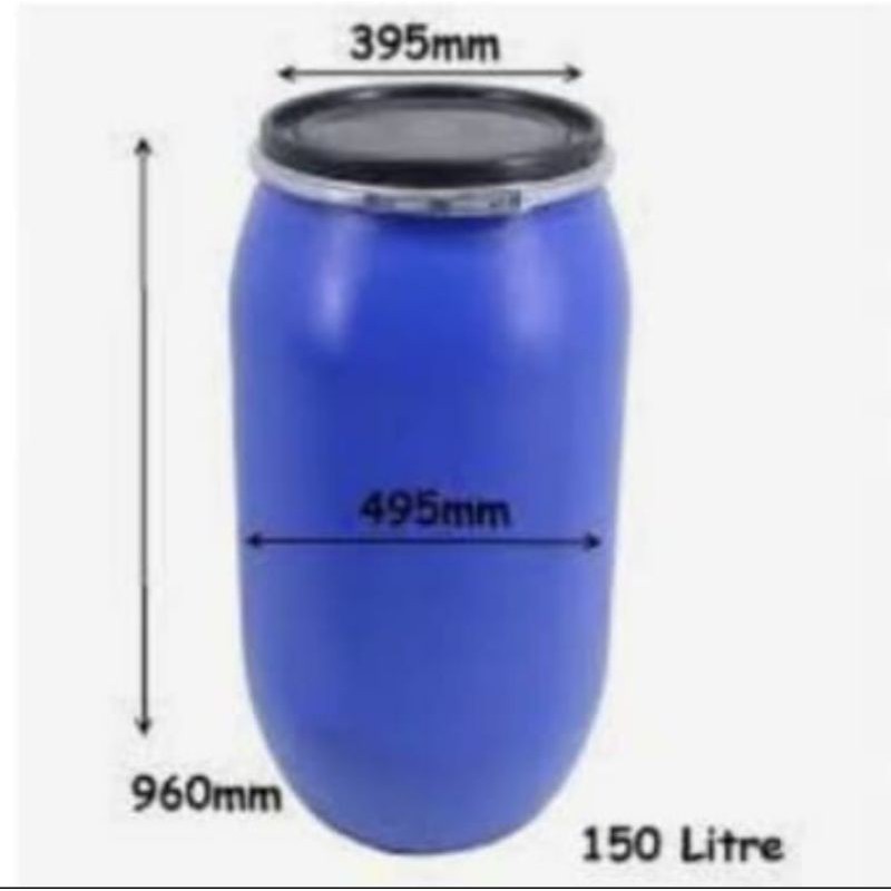 drum plastik biru tong sampah 150 liter