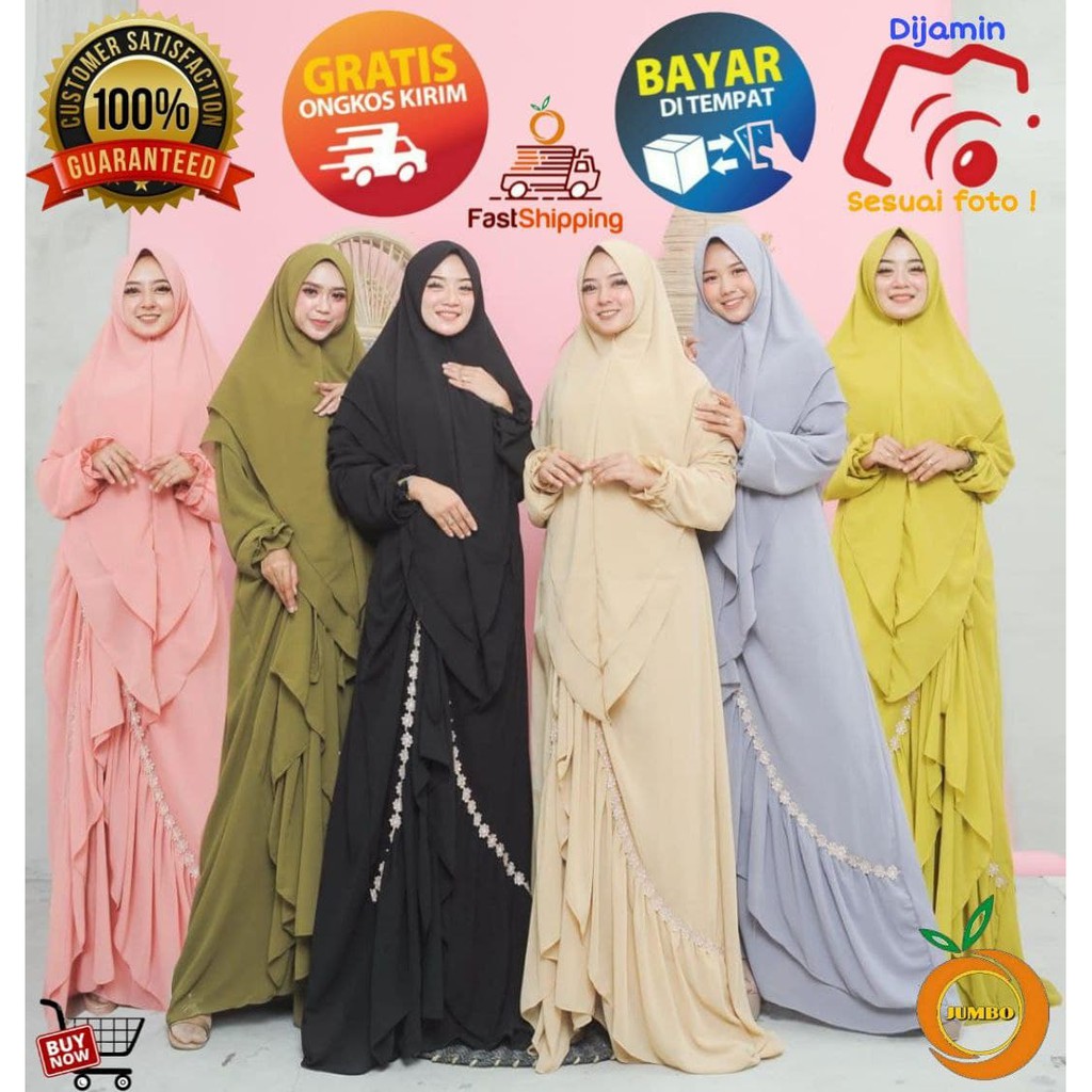 GAMIS SYARI JUMBO LD 120 BAJU SYARI JUMBO CERUTY BABYDOLL GAMIS POLOS JUMBO SYARI PESTA SAANA