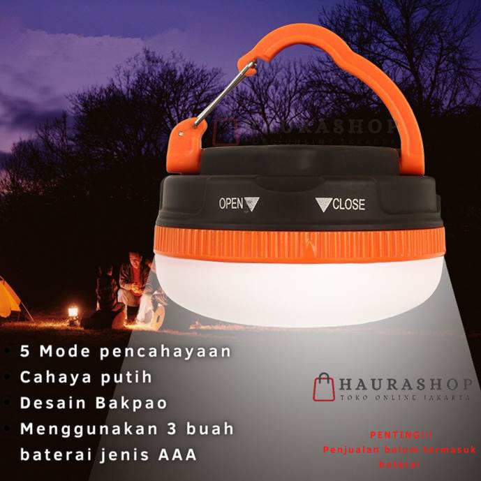 Lampu Tenda Camping Gantung 5 Mode / Lampu Emergency 180lm