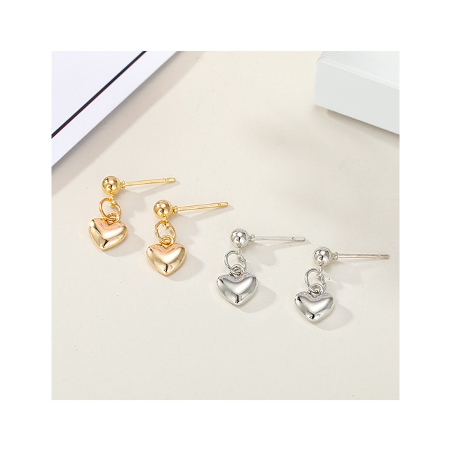 LRC Anting Tusuk Fashion Golden Love Alloy Round K45348