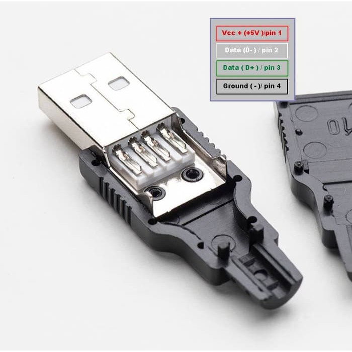 Socket Soket USB 2.0 Connector Male Kosong Type A Jack Jantan 4P