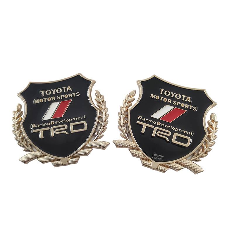 2 X Metal TRD Motorsports Logo Car Auto Side Window Decorative Emblem Badge Sticker Decal For TOYOTA