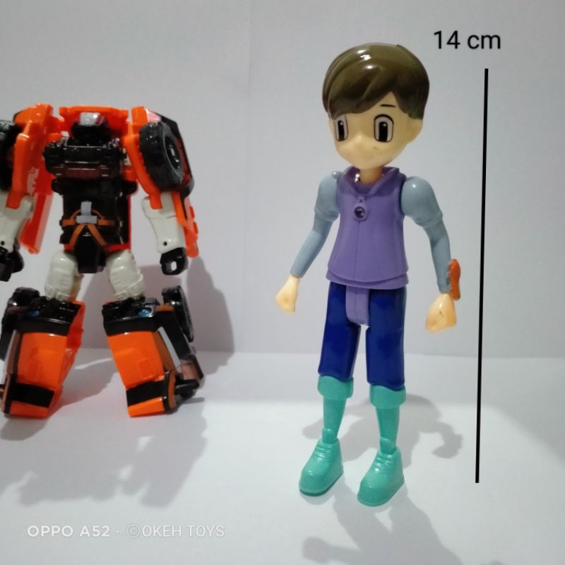 Mainan anak robot transformasi vulcan,tornado,mini k,mini v,beko plus figure orangnya