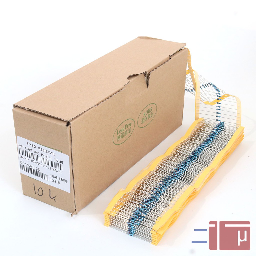 x10 Resistor 10K 1/4W Metal Film 1% Taiwan Kaki Tembaga