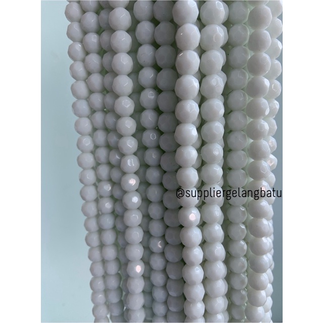 kristal bola dunia cutting 10mm PUTIH SUSU ceko bulat craft white onyx