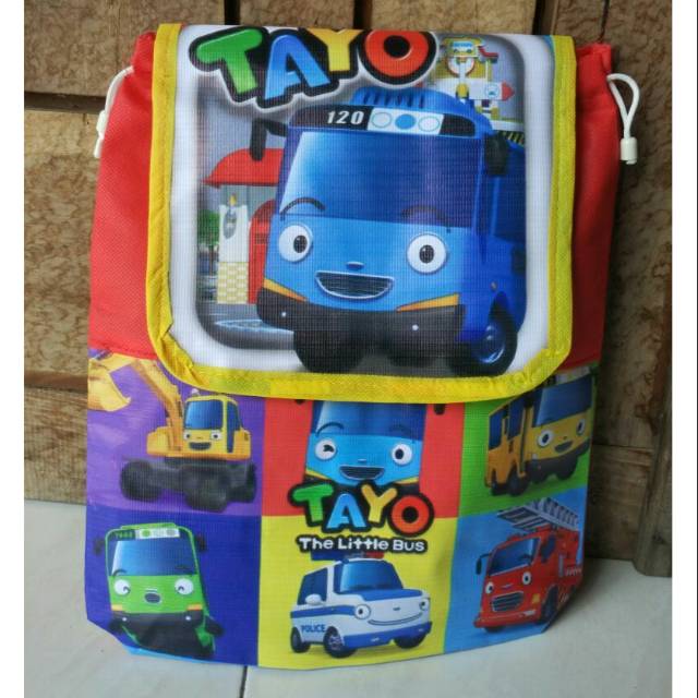 

TAS GENDONG KARTUN TAYO | TAS SOUVENIR ULTAH | GOODIE BAG MURAH | BINGKISAN SNACK ACARA ULTAH ANAK