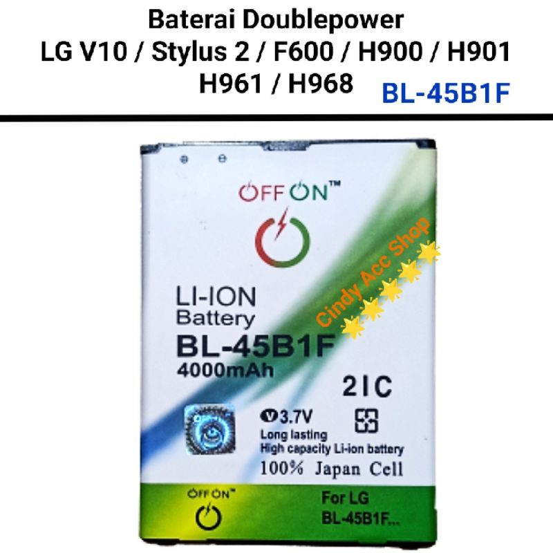 Baterai Doublepower LG Stylus 2 LG V10 F600 H900 H901 H961 H968 BL-45B1F Batre Double Power Battery