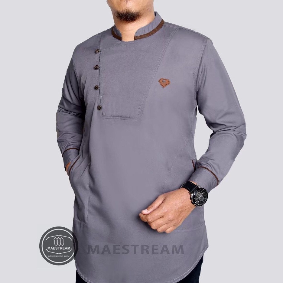 Baju Koko Pria Lengan Panjang - TOYOBO - M, L, & XL - Abu, Putih, Orange, Hijau, Navy, & Hitam - Baj